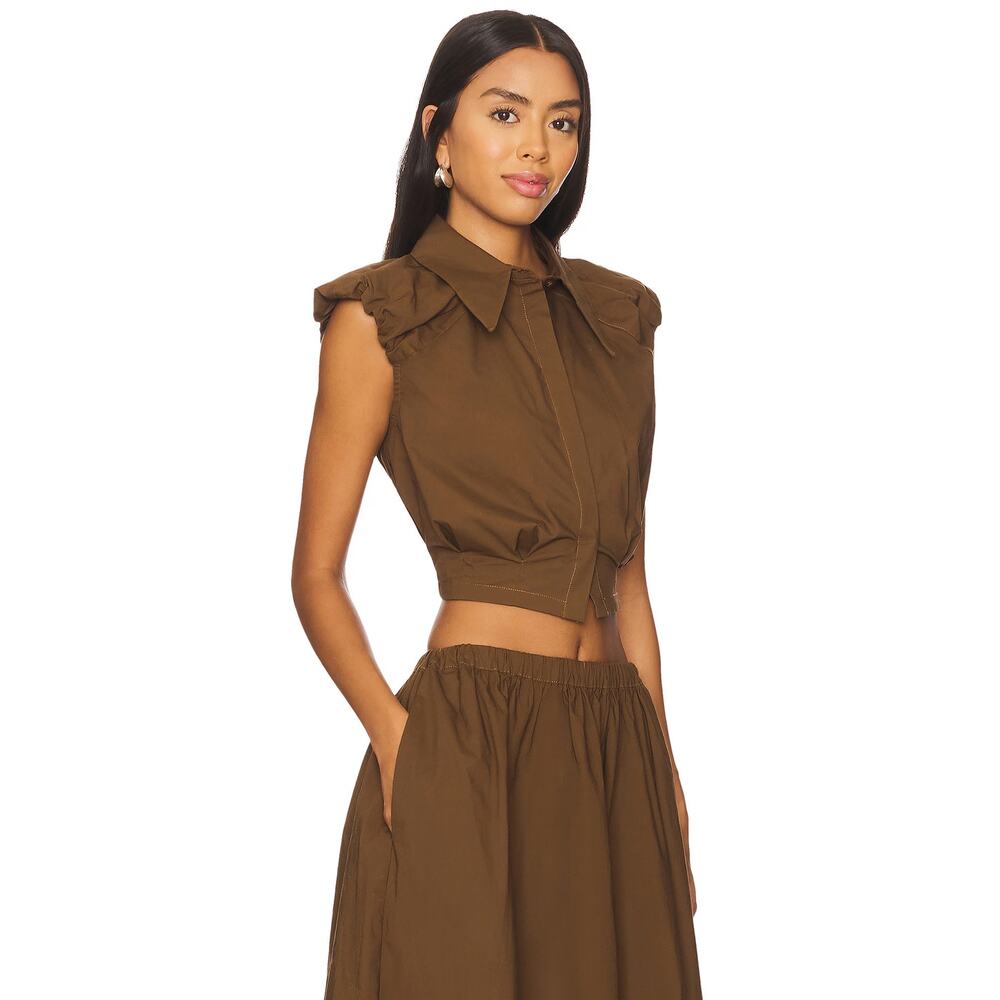 Camila Coelho Gurina Top Dark Brown - Picture 2 of 10